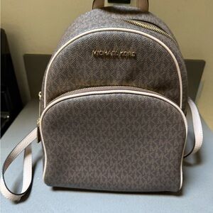 Michael Kors Signature Brown and Gold Backpack